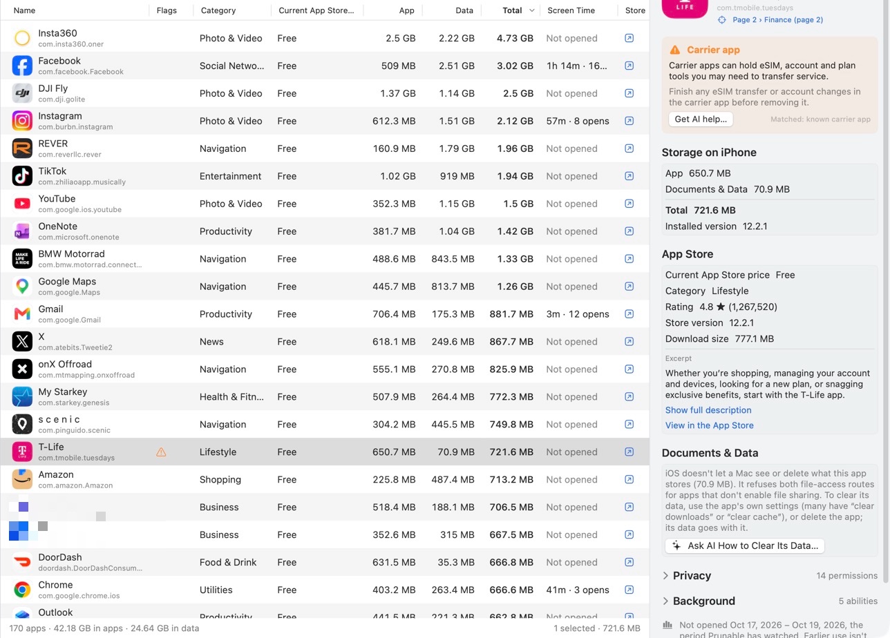 The Apps list with a warning before deleting an authenticator